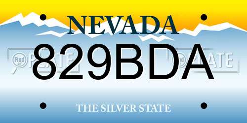829BDA Nevada License Plate