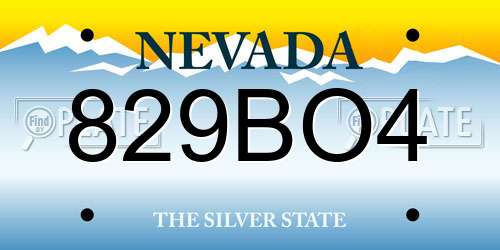 829BO4 Nevada License Plate