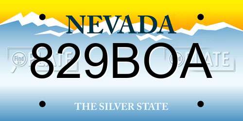 829BOA Nevada License Plate