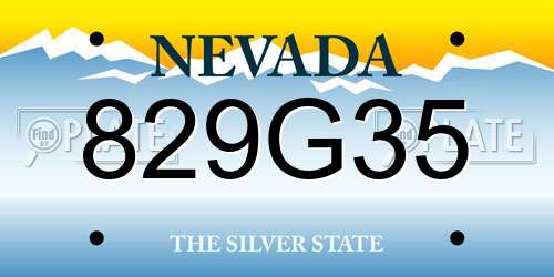 829G35 Nevada License Plate