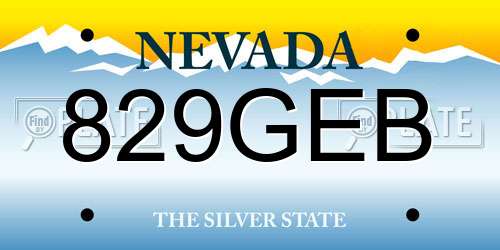 829GEB Nevada License Plate