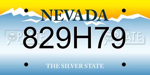 829H79 Nevada License Plate