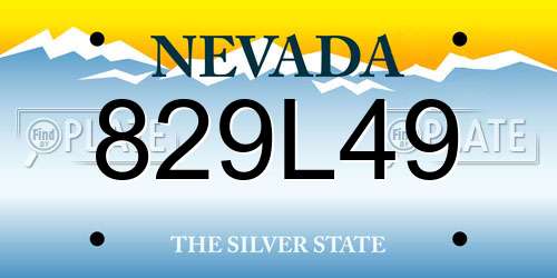 829L49 Nevada License Plate