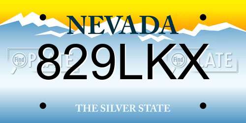 829LKX Nevada License Plate