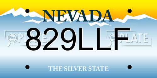 829LLF Nevada License Plate