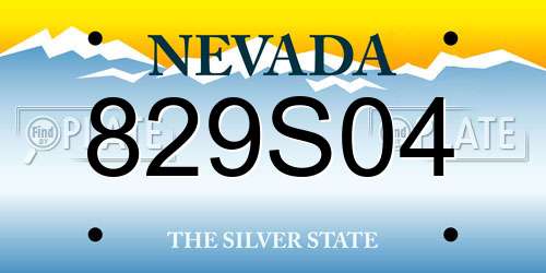 829S04 Nevada License Plate