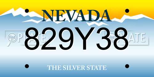 829Y38 Nevada License Plate