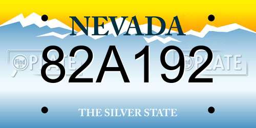 82A192 Nevada License Plate