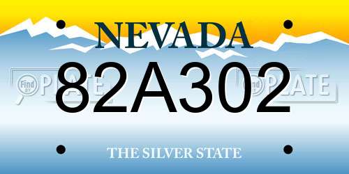82A302 Nevada License Plate