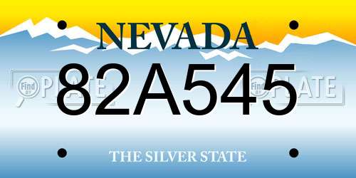 82A545 Nevada License Plate