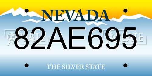 82AE695 Nevada License Plate