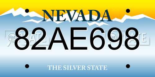 82AE698 Nevada License Plate