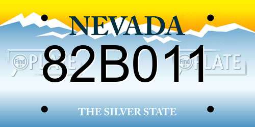 82B011 Nevada License Plate
