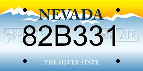 82B331 Nevada License Plate