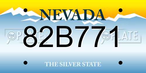 82B771 Nevada License Plate