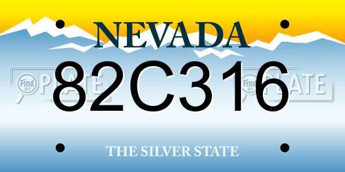 82C316 Nevada License Plate