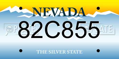 82C855 Nevada License Plate