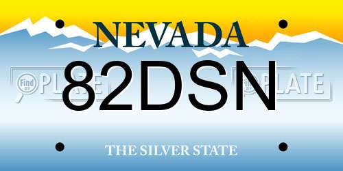 82DSN Nevada License Plate