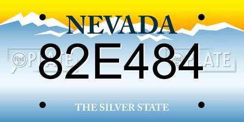 82E484 Nevada License Plate