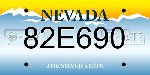 82E690 Nevada License Plate
