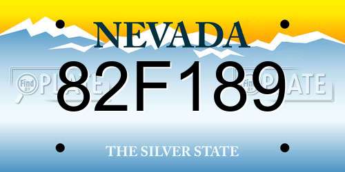 82F189 Nevada License Plate