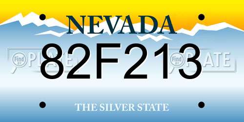 82F213 Nevada License Plate