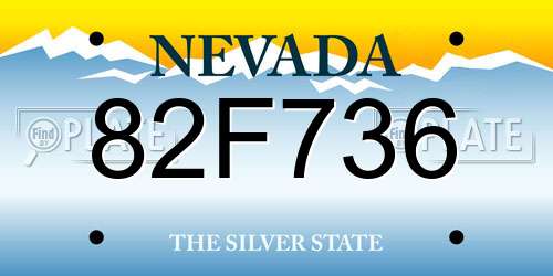 82F736 Nevada License Plate