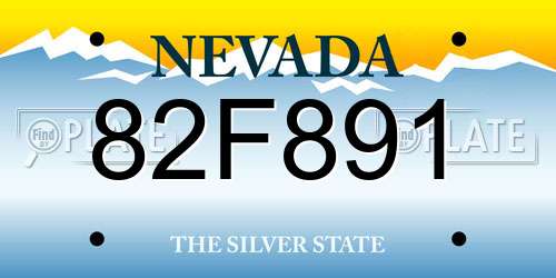 82F891 Nevada License Plate
