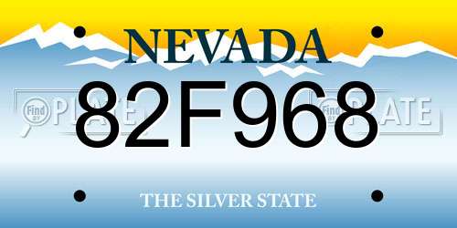 82F968 Nevada License Plate