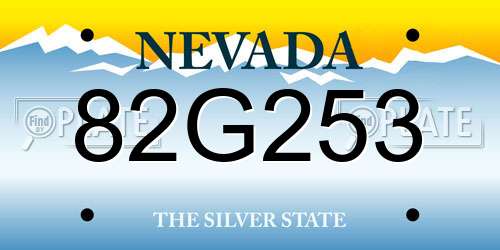 82G253 Nevada License Plate