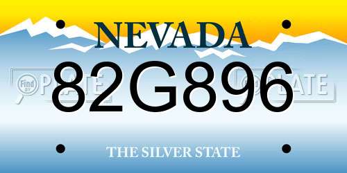 82G896 Nevada License Plate