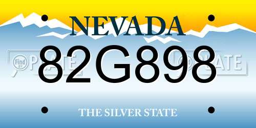 82G898 Nevada License Plate