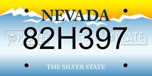 82H397 Nevada License Plate