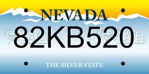 82KB520 Nevada License Plate