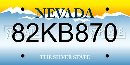 82KB870 Nevada License Plate