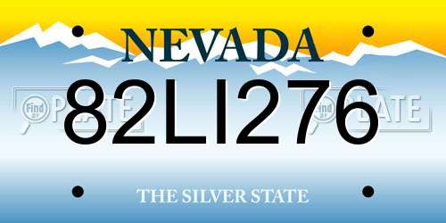82LI276 Nevada License Plate
