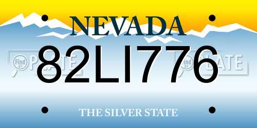82LI776 Nevada License Plate