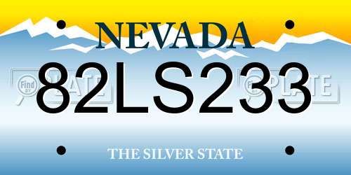 82LS233 Nevada License Plate