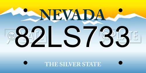 82LS733 Nevada License Plate