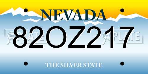 82OZ217 Nevada License Plate