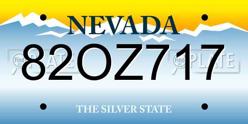 82OZ717 Nevada License Plate