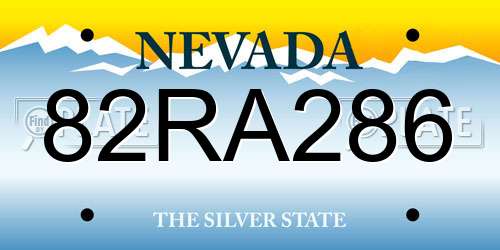 82RA286 Nevada License Plate
