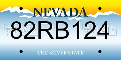 82RB124 Nevada License Plate