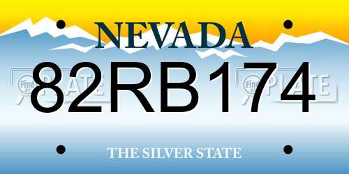 82RB174 Nevada License Plate