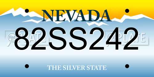 82SS242 Nevada License Plate