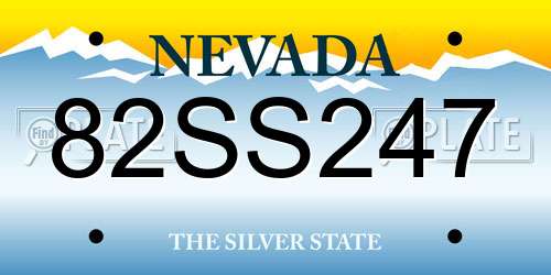 82SS247 Nevada License Plate