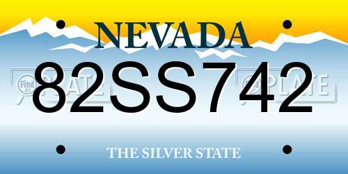 82SS742 Nevada License Plate