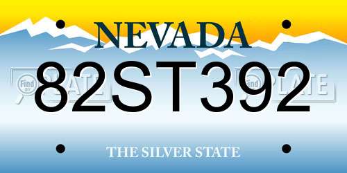 82ST392 Nevada License Plate