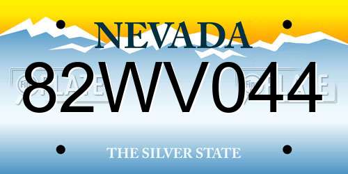 82WV044 Nevada License Plate