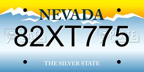 82XT775 Nevada License Plate